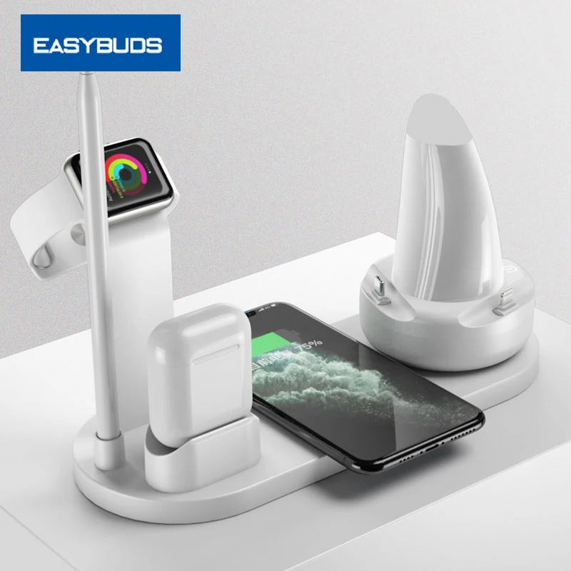 EASYBUDS QI Wireless Charging Docking Station For iPhone 11 12 IWatch AirPods Charger Stand For Apple Pencil Samsung With Lamp
EASYBUDS QI Wireless Charging Docking Station For iPhone 11 12 IWatch AirPods Charger Stand For Apple Pencil Samsung With Lamp