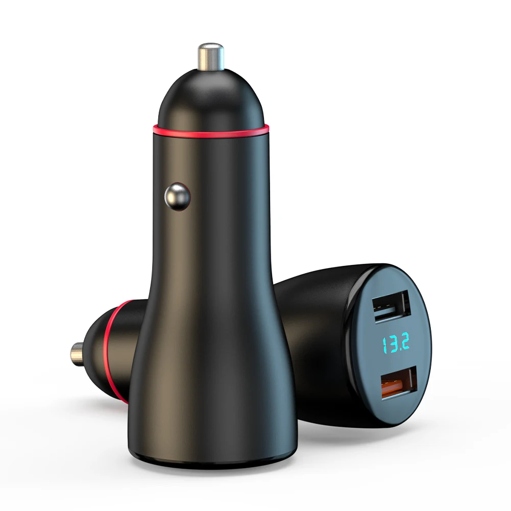 Car Charger 12-24V Dual USB Ports 66W Fast Charging Lighter Adapter With Digital Voltmeter For Phones Tablets Dash Cams Adapter
Car Charger 12-24V Dual USB Ports 66W Fast Charging Lighter Adapter With Digital Voltmeter For Phones Tablets Dash Cams Adapter
