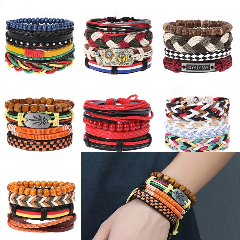 New hot selling fashion cool color hand woven combination leather suit men and women Bracelet cool bracelet on hand
New hot selling fashion cool color hand woven combination leather suit men and women Bracelet cool bracelet on hand