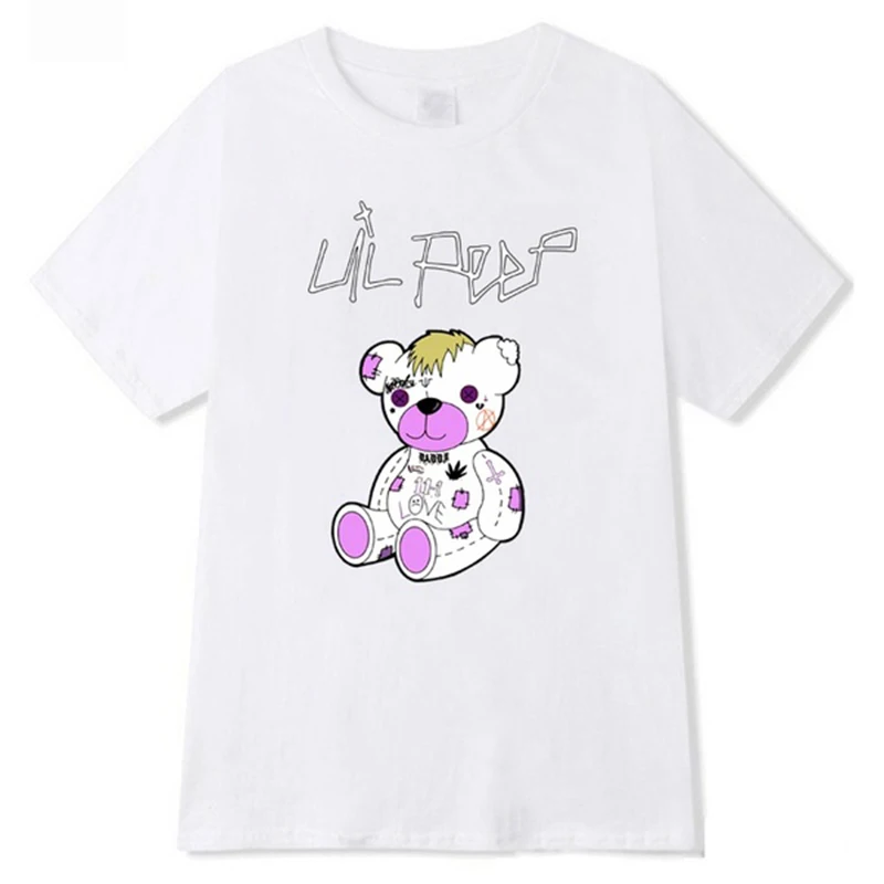 Lil открытым футболка для мужчин медведь уличные футболки Футболки черного цвета