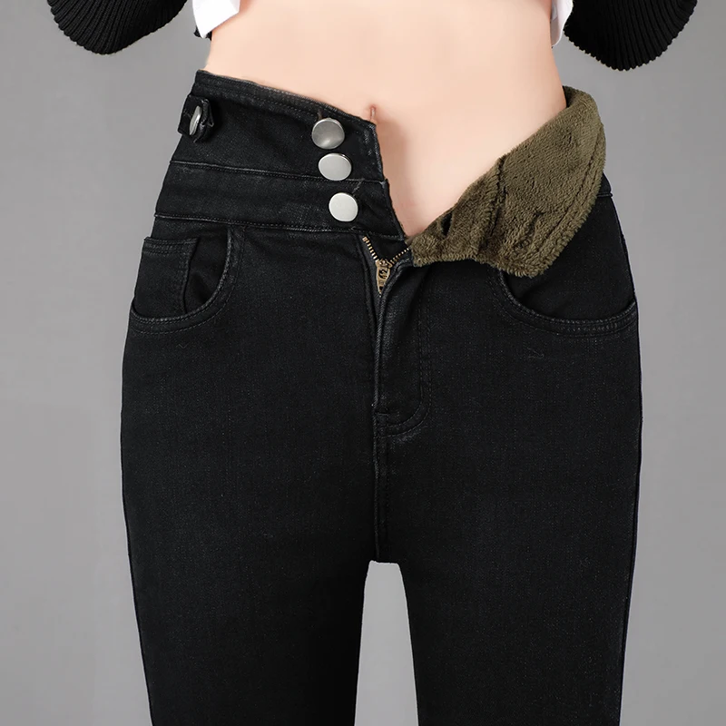 Winter New High Waist Breasted Fleece-Lined Thick Jeans Women's Plus Size Keep Warm Slim Stretch Ankle Tight Pencil Pants
Winter New High Waist Breasted Fleece-Lined Thick Jeans Women's Plus Size Keep Warm Slim Stretch Ankle Tight Pencil Pants