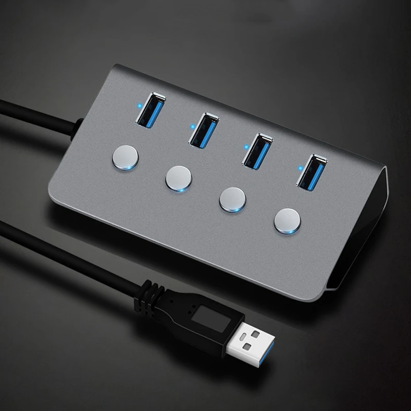 3.0USB 4-Port High-Speed HUB Aluminum Alloy Independent Switch Button Hub Computer Splitter Expansion Dock
3.0USB 4-Port High-Speed HUB Aluminum Alloy Independent Switch Button Hub Computer Splitter Expansion Dock