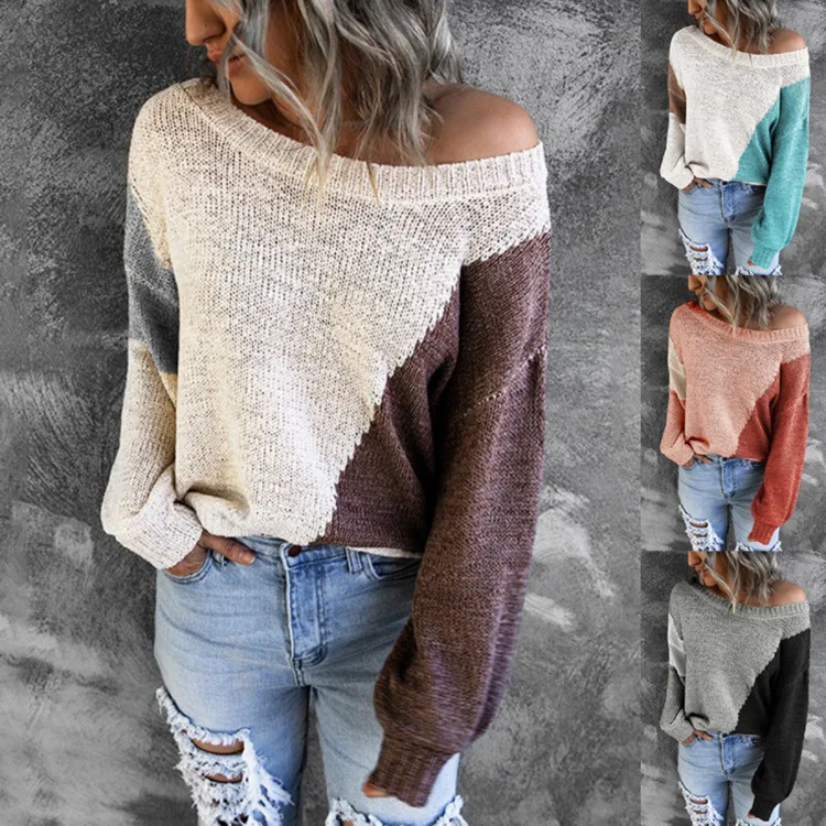 Autumn and winter sweater sweater new irregular color matching off-the-shoulder sweater women fall 2021 women sweater women
Autumn and winter sweater sweater new irregular color matching off-the-shoulder sweater women fall 2021 women sweater women