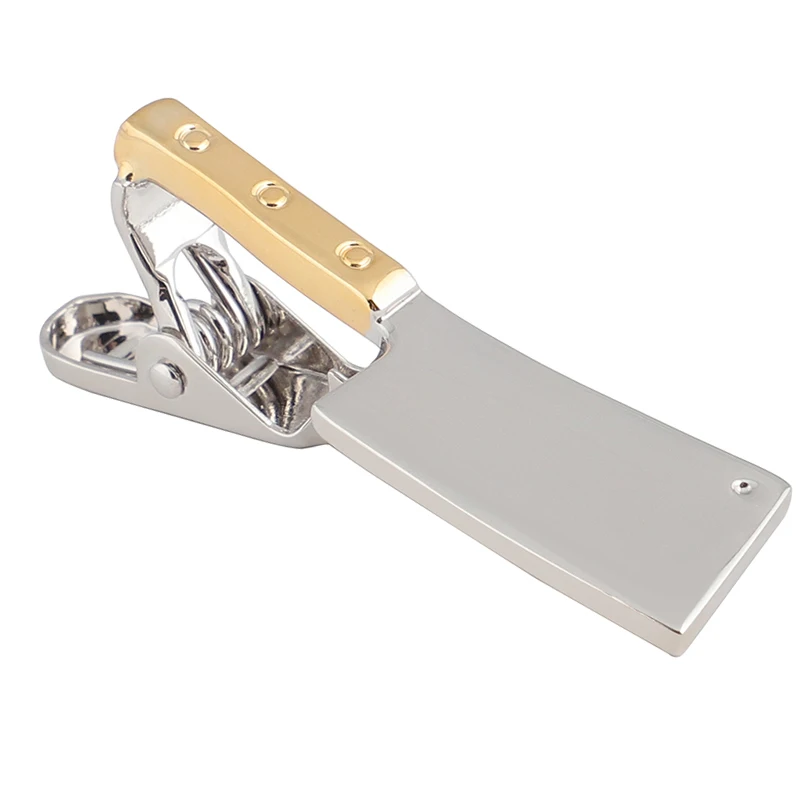 Unisex Clothing Accessories Funny Kitchen Knife Style Tie Clips Double Color Metal Plated Collocation Little Cuff Clip Customize
Unisex Clothing Accessories Funny Kitchen Knife Style Tie Clips Double Color Metal Plated Collocation Little Cuff Clip Customize