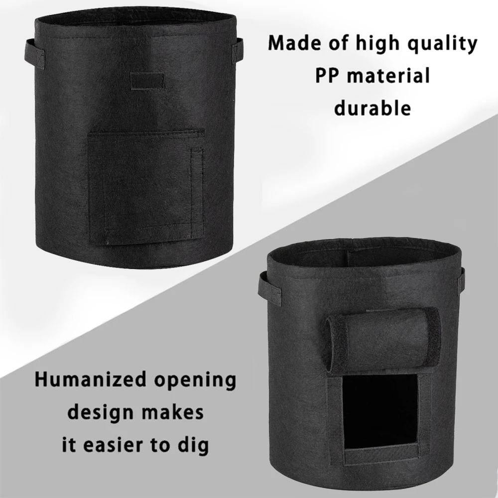 Grow Bag Home Plant Garden Potato 35D*40H 10 Gallon Black 3pcs With Handle Non-woven Thicken 3 Pieces Vegetable Growing Bags
Grow Bag Home Plant Garden Potato 35D*40H 10 Gallon Black 3pcs With Handle Non-woven Thicken 3 Pieces Vegetable Growing Bags