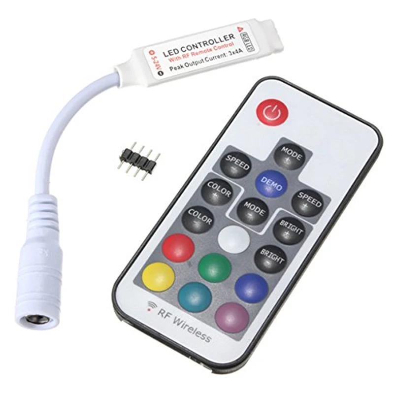 Mini RF Wireless LED Remote Controller LED Dimmer Controller RF 17 Keys Remote Controller For RGB Single Color Led Strip Light
Mini RF Wireless LED Remote Controller LED Dimmer Controller RF 17 Keys Remote Controller For RGB Single Color Led Strip Light