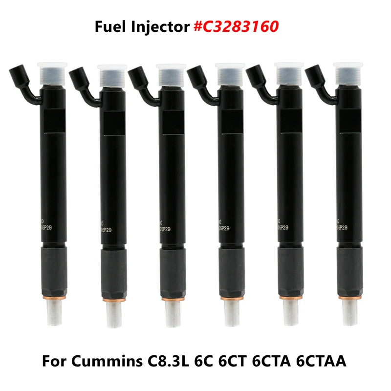 Новый топливный инжектор 6 шт. подходит для CUMMINS C8.3L 6C 6CT 6CTA 6ctaa C3283160 3283160 |