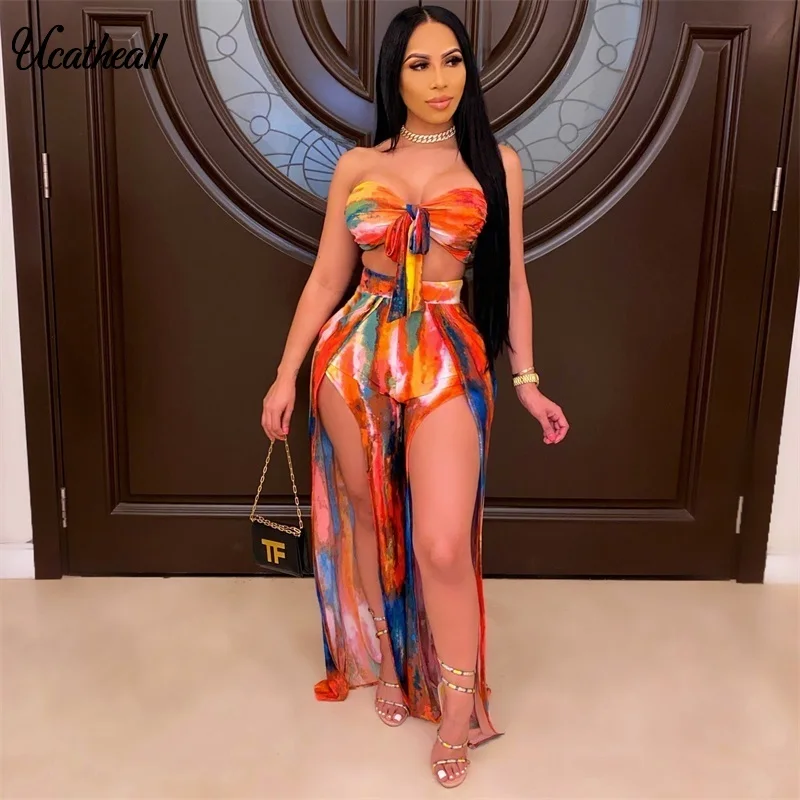 Bohemian Vacation Beach Two Piece Set Women Sexy Strapless Wrap Chest Bandage Tops + High Waist Split Wide Leg Pant Suit Summer
Bohemian Vacation Beach Two Piece Set Women Sexy Strapless Wrap Chest Bandage Tops + High Waist Split Wide Leg Pant Suit Summer