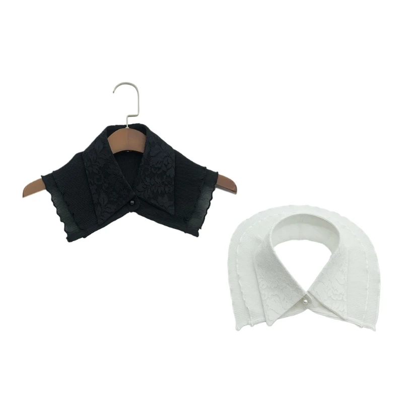 Women Ruched False Collar Shawl 3 Layered Ruffled Floral Lace Necklace Choker Pearl Button Scarf Wrap Detachable Dickey
Women Ruched False Collar Shawl 3 Layered Ruffled Floral Lace Necklace Choker Pearl Button Scarf Wrap Detachable Dickey