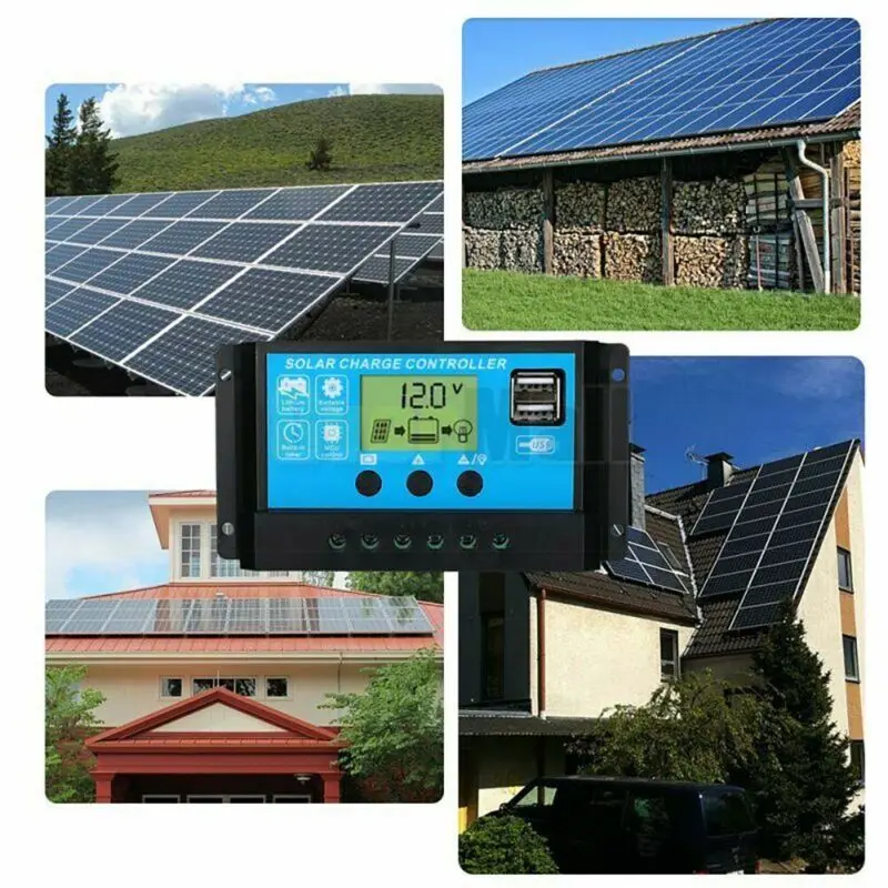 Universal Solar Panel Battery Charger Controller LCD Regulator Dual USB Port 10-60A 12V/24V
Universal Solar Panel Battery Charger Controller LCD Regulator Dual USB Port 10-60A 12V/24V