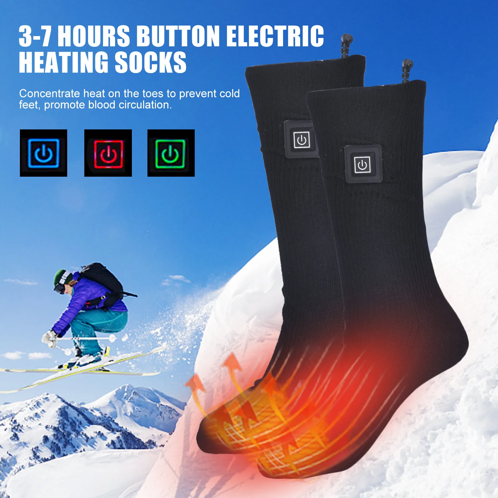 Winter Electric Heated Socks USB Rechargeable Battery Powered Thermal Socks Boot Feet Warmer Thermal For Outdoor Sports Socks
Winter Electric Heated Socks USB Rechargeable Battery Powered Thermal Socks Boot Feet Warmer Thermal For Outdoor Sports Socks