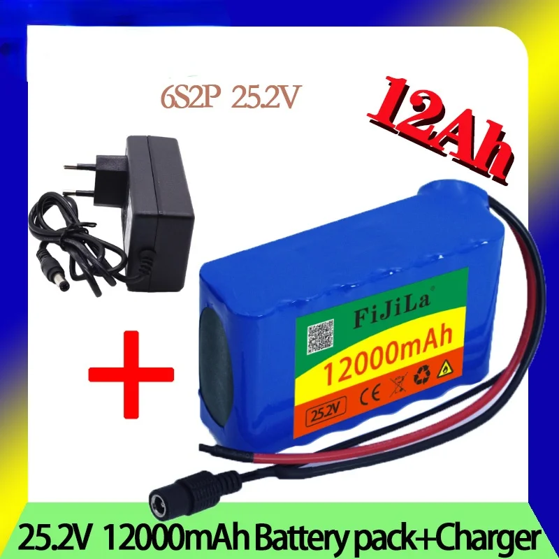 New 6s2p 24V 12.0Ah 18650 agli ioni di litio battery pack 25.2v 12000mAh elettrico della bicicletta batteria con BMS + charger
New 6s2p 24V 12.0Ah 18650 agli ioni di litio battery pack 25.2v 12000mAh elettrico della bicicletta batteria con BMS + charger