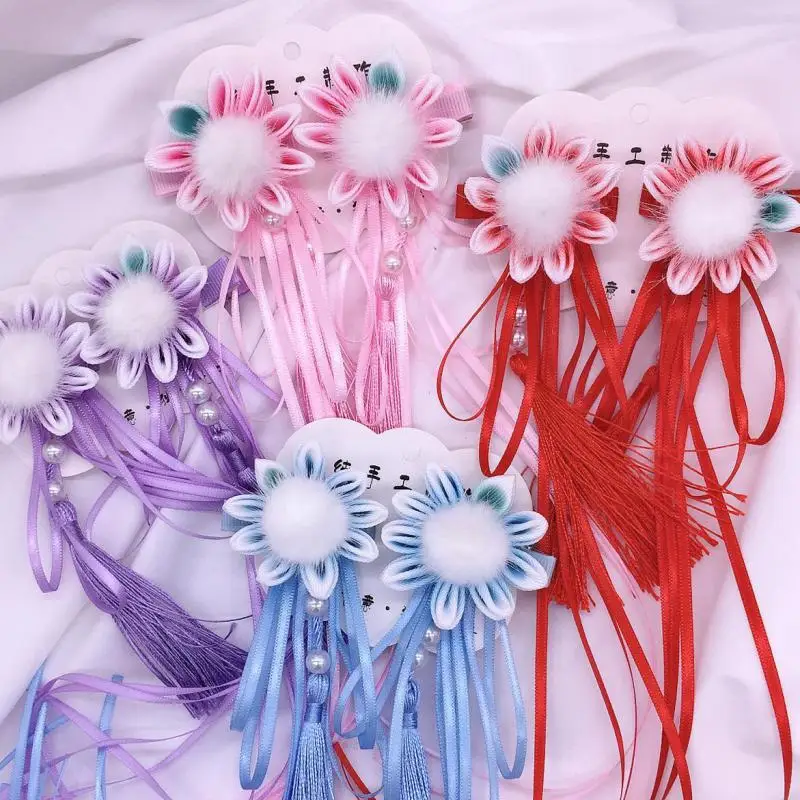 WYINYA A pair of winter new style children's antique fringed long ribbon hair accessories girls flower hair ball hairpin
WYINYA A pair of winter new style children's antique fringed long ribbon hair accessories girls flower hair ball hairpin