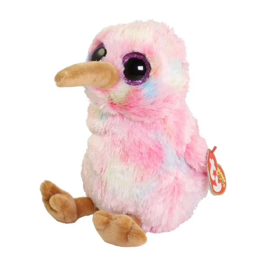

Ty Beanie Boos 6" 15cm Glitter Eyes Pink Bird Plush Stuffed Animal Collectible Kiwi Doll Toy Christmas Birthday Gift Boys Girls