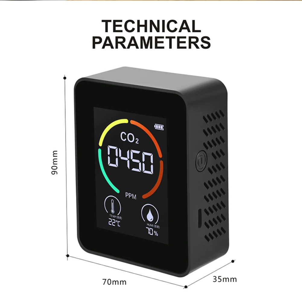 Multi-function Digital Display Indoor/Outdoor CO CO2 HCHO TVOC Detector co2 meter High Accuracy Air Quality Monitor Gas Detector
Multi-function Digital Display Indoor/Outdoor CO CO2 HCHO TVOC Detector co2 meter High Accuracy Air Quality Monitor Gas Detector