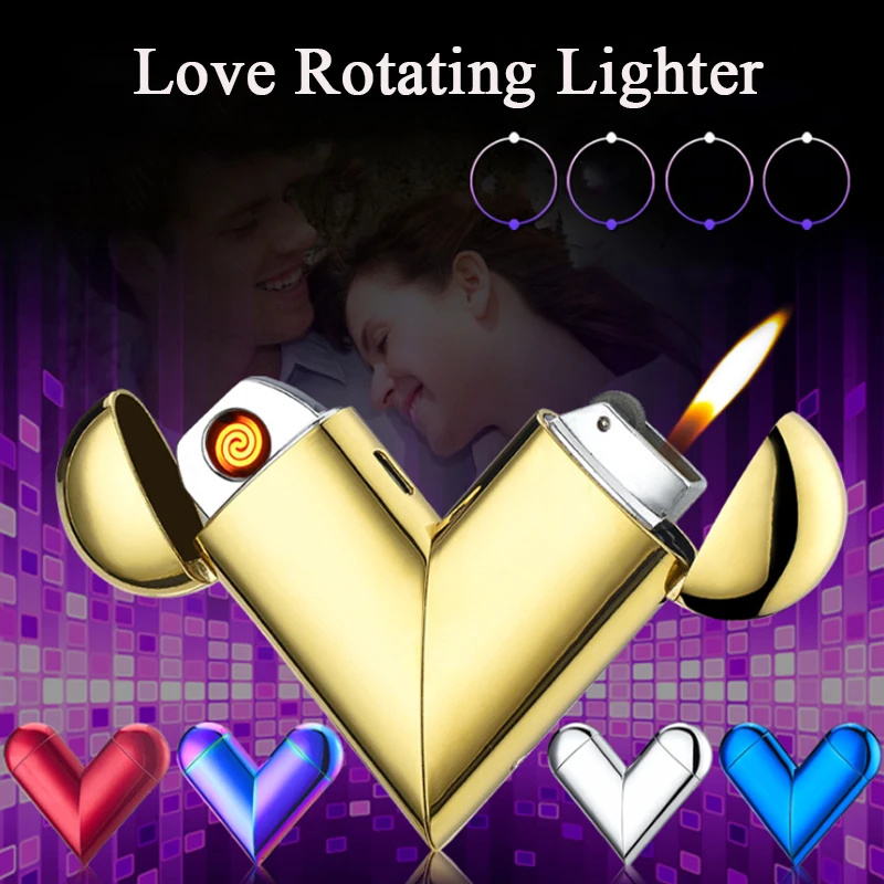 Dual-purpose Gas Electric Lighter Rotating Love Heart-shaped Lighter USB Charging Lighter Creative Men's Gifts Dropship Supplier
Dual-purpose Gas Electric Lighter Rotating Love Heart-shaped Lighter USB Charging Lighter Creative Men's Gifts Dropship Supplier