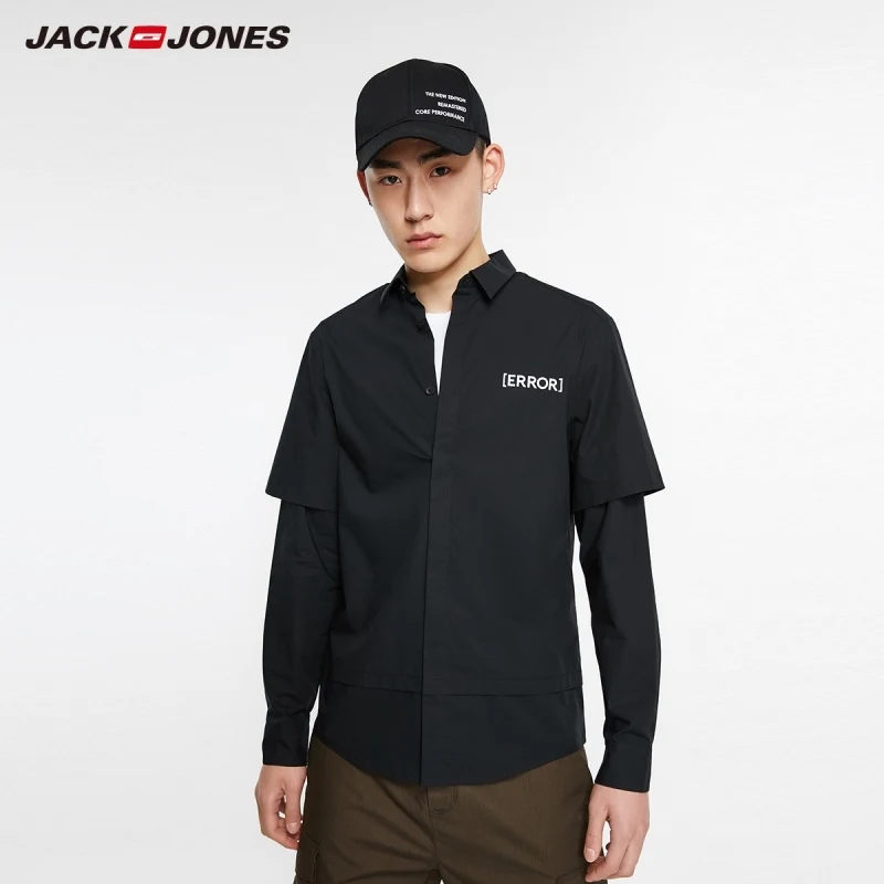 JackJones Men's 100% Cotton Letter printed Fake Two-piece Design Long-sleeved Shirt Jacket|219305529
JackJones Men's 100% Cotton Letter printed Fake Two-piece Design Long-sleeved Shirt Jacket|219305529
