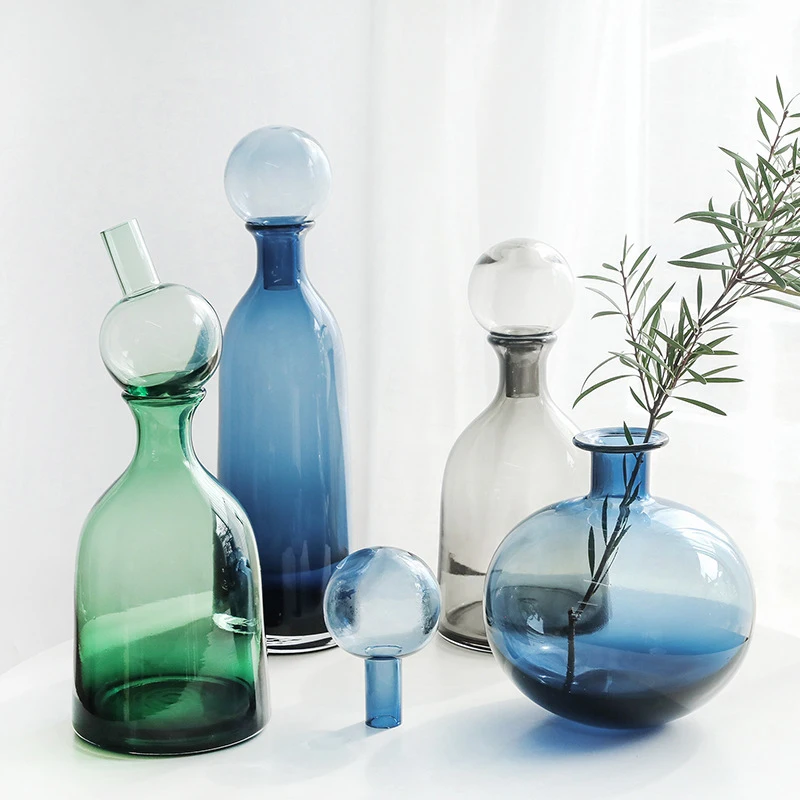 

Glass Flower Vases With Lid Centerpiece Home Decor Flower Arrangements Clear Decorative Table Vase Wedding Centerpieces