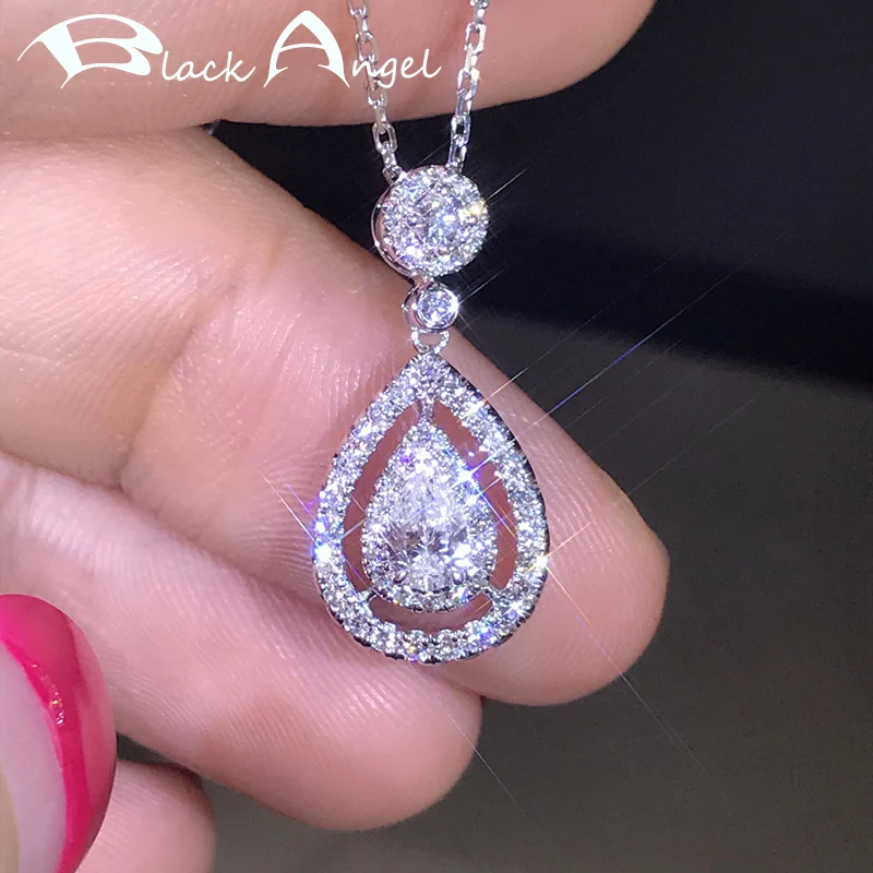 BLACK ANGEL New 925 Sterling Silver Water Drop Zircon Pendant Necklaces for Women Wedding Bizuteria Topaz Gemstone Jewelry Gift
BLACK ANGEL New 925 Sterling Silver Water Drop Zircon Pendant Necklaces for Women Wedding Bizuteria Topaz Gemstone Jewelry Gift