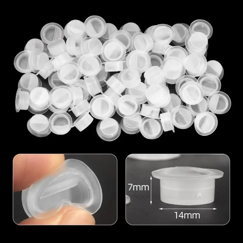 100pcs 14mm*7mm Plastic Disposable Microblading Tattoo Ink Cups Permanent Makeup Pigment Clear Holder Container Cap
100pcs 14mm*7mm Plastic Disposable Microblading Tattoo Ink Cups Permanent Makeup Pigment Clear Holder Container Cap