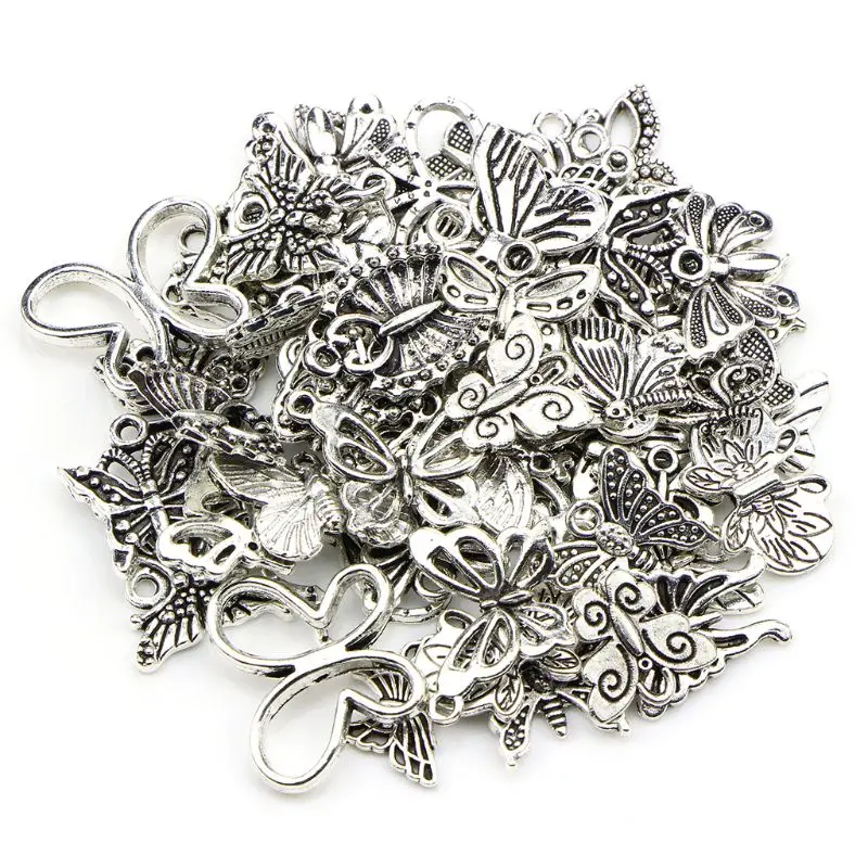 60 Pcs Butterfly Shape Pendant Handmade DIY Bracelet Necklace Accessories Ancient Silver Jewelry Decoration Making
60 Pcs Butterfly Shape Pendant Handmade DIY Bracelet Necklace Accessories Ancient Silver Jewelry Decoration Making