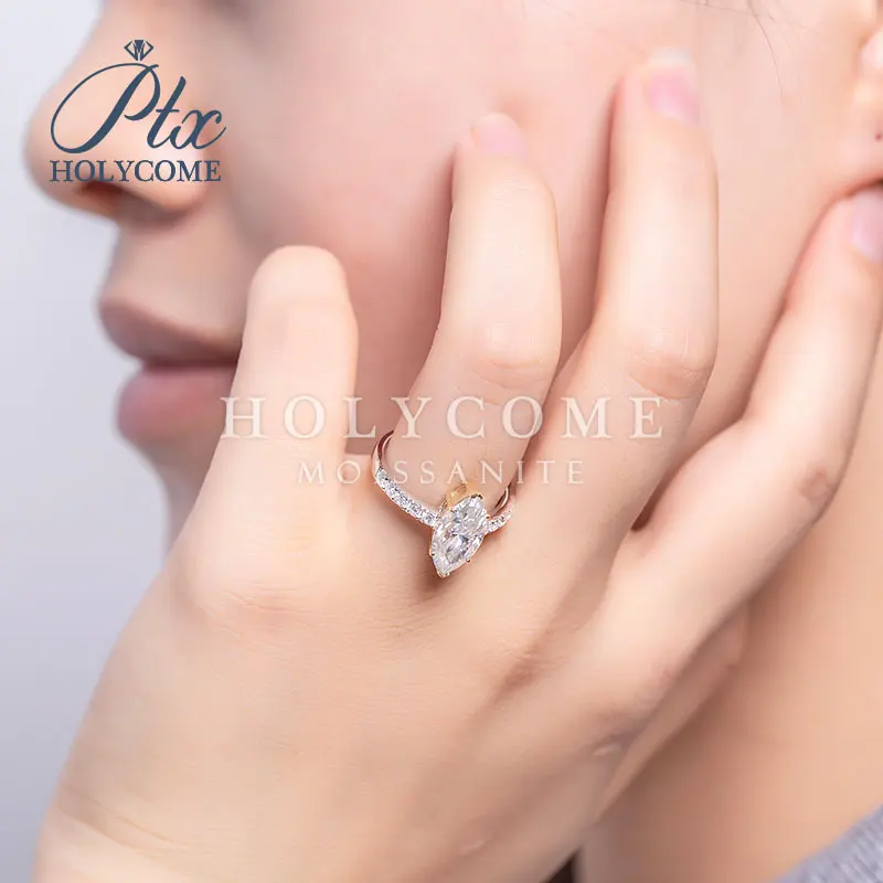 18k gold wedding ring D VVS1 Marquise Christmas ring gift accept customized moissanite custom ring supplier factory direct sale
18k gold wedding ring D VVS1 Marquise Christmas ring gift accept customized moissanite custom ring supplier factory direct sale