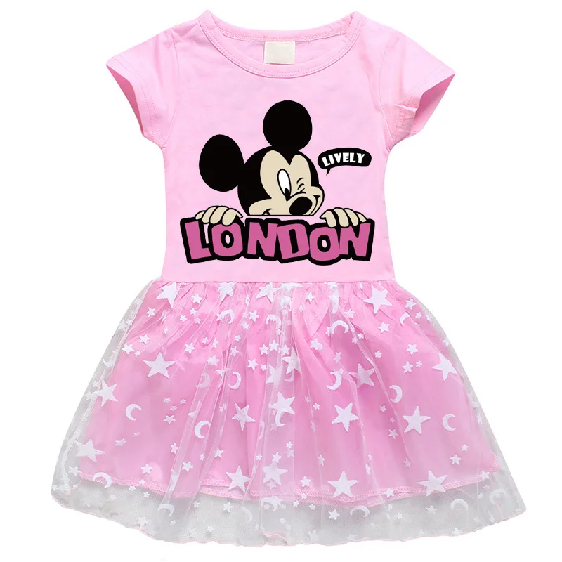 Child Girl Disney Mickey Mouse Dress Cotton Lettered Cartoon Moon and the Stars Mesh Short-Sleeved Cute Princess Dress
Child Girl Disney Mickey Mouse Dress Cotton Lettered Cartoon Moon and the Stars Mesh Short-Sleeved Cute Princess Dress