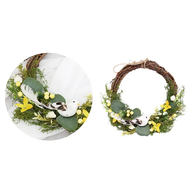 Easter Decoration Wreath Home Decor Natural Rattan Wreath Bird Nest green leaves Easter Party Wreath Craft Spring Wedding Wreath
Easter Decoration Wreath Home Decor Natural Rattan Wreath Bird Nest green leaves Easter Party Wreath Craft Spring Wedding Wreath
