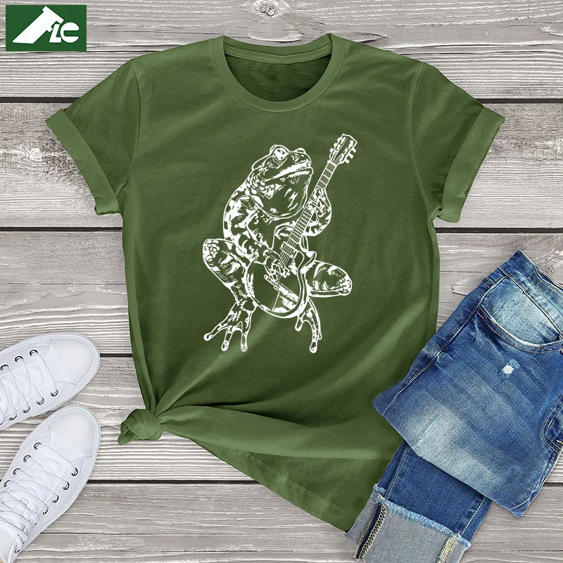 100% Cotton Frog Playing Guitar Musician Gifts Graphic women's Tee Tops Unisex Funny Frog T-Shirt Oversized Female T Shirt
100% Cotton Frog Playing Guitar Musician Gifts Graphic women's Tee Tops Unisex Funny Frog T-Shirt Oversized Female T Shirt