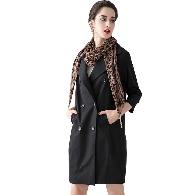 High-end Black Large Size Windbreaker Women Autumn Trench Coat 2022 New Lady Spring Mid-length A-shaped Temperament Coats G144 
High-end Black Large Size Windbreaker Women Autumn Trench Coat 2022 New Lady Spring Mid-length A-shaped Temperament Coats G144