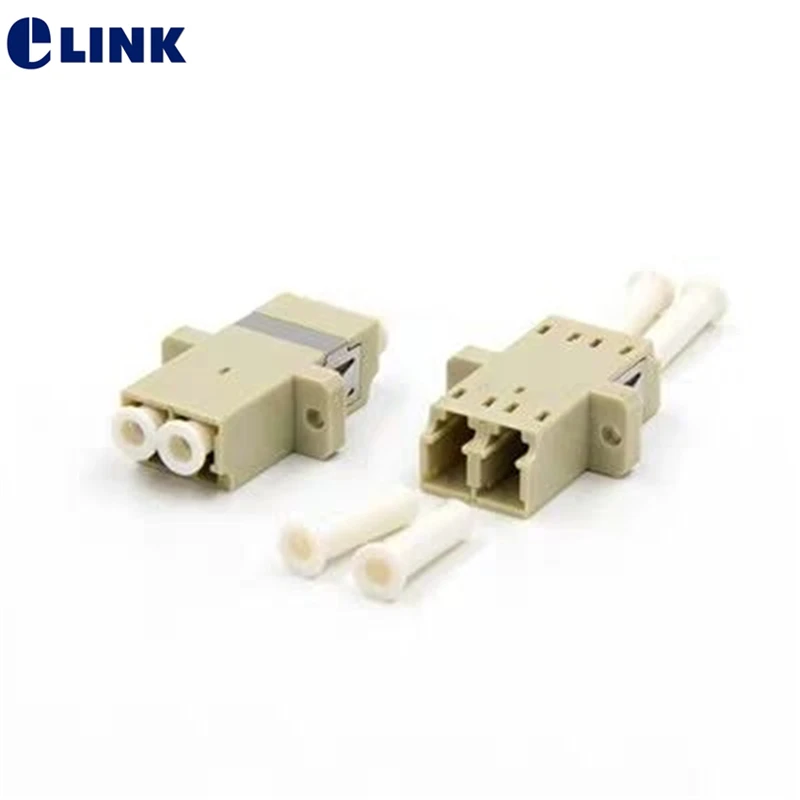 

50pcs LC UPC duplex Multimode fiber optic adapter gray LC ftth coupler DX optical fibre dual connector free shipping IL<0.2dB