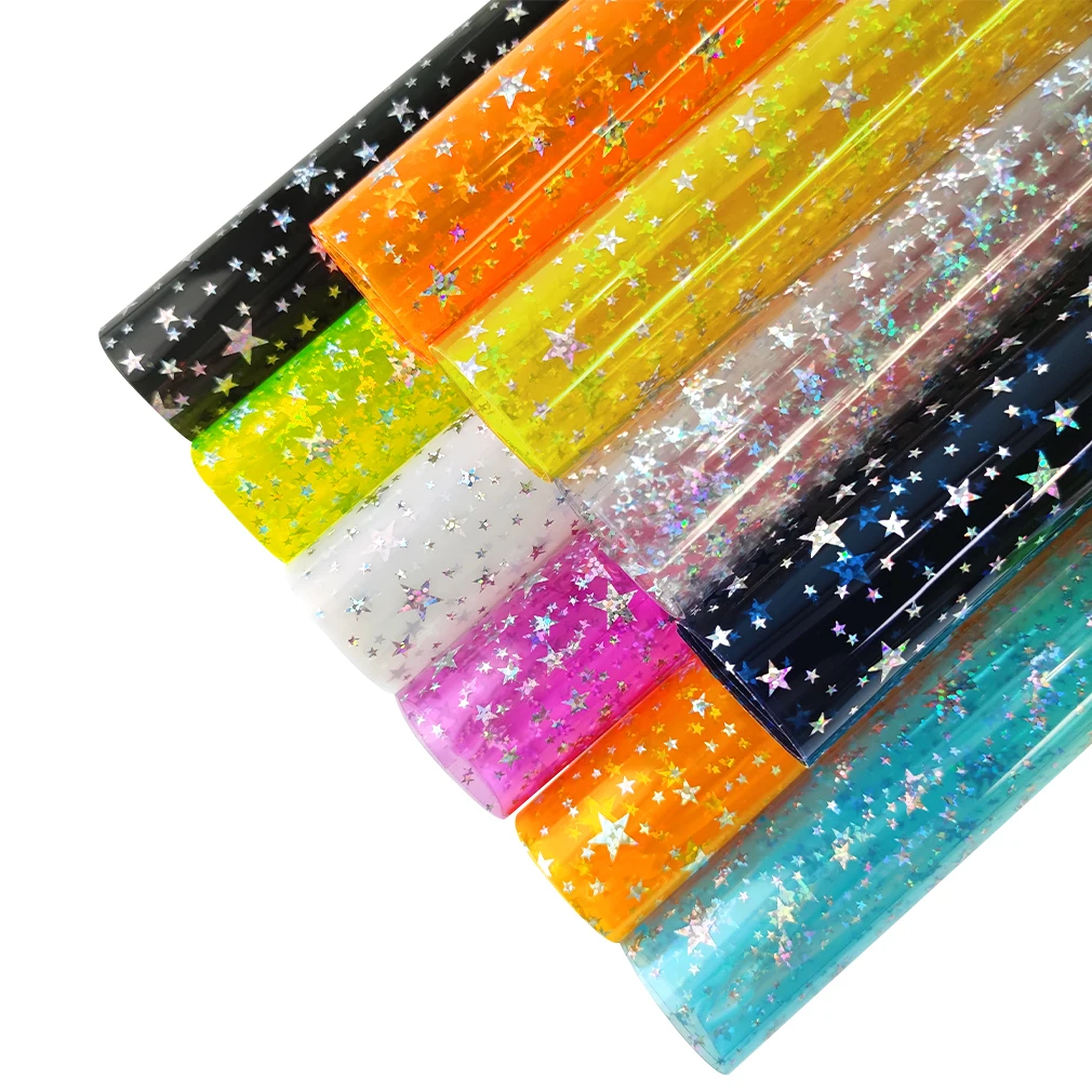 30x135 Cm Holographic Star Jelly PVC neon Vinyl transparent jelly faux leather sheets for Making earings /Hair Bow Ribbon
30x135 Cm Holographic Star Jelly PVC neon Vinyl transparent jelly faux leather sheets for Making earings /Hair Bow Ribbon