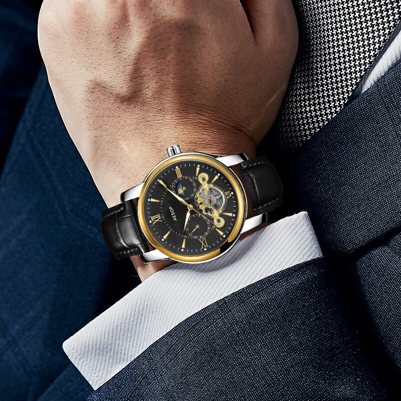 Aesop Luxury Men's Watch Luminous Mechanical Watch Waterproof 30M Business Watch Small Three-hand Reloj de hombre
Aesop Luxury Men's Watch Luminous Mechanical Watch Waterproof 30M Business Watch Small Three-hand Reloj de hombre