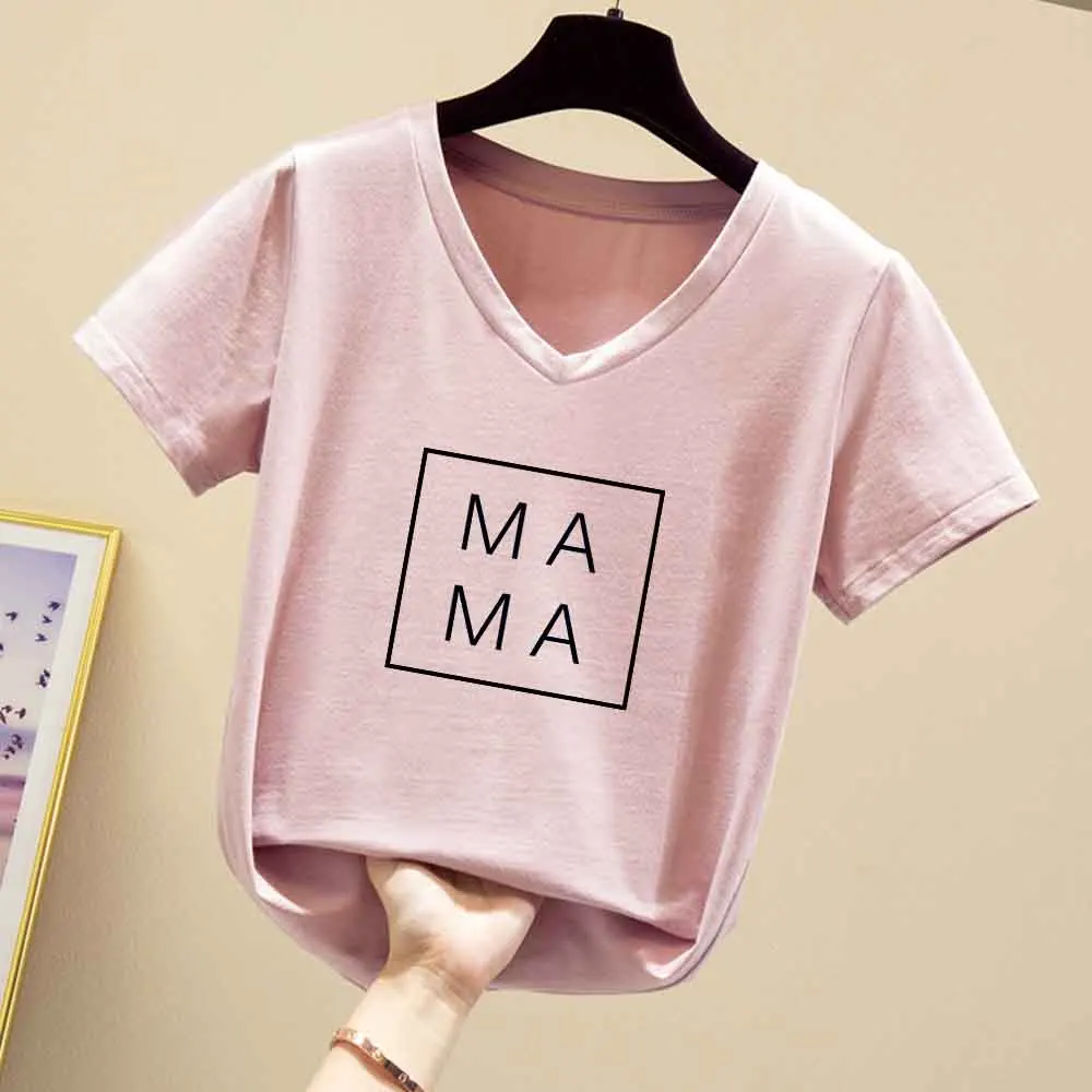 Pink T Shirt Summer Short Sleeve Tops Cotton V Neck Office Tops for Women Mama Letter Print Skinny Tee Summer Fashion T Shirt
Pink T Shirt Summer Short Sleeve Tops Cotton V Neck Office Tops for Women Mama Letter Print Skinny Tee Summer Fashion T Shirt