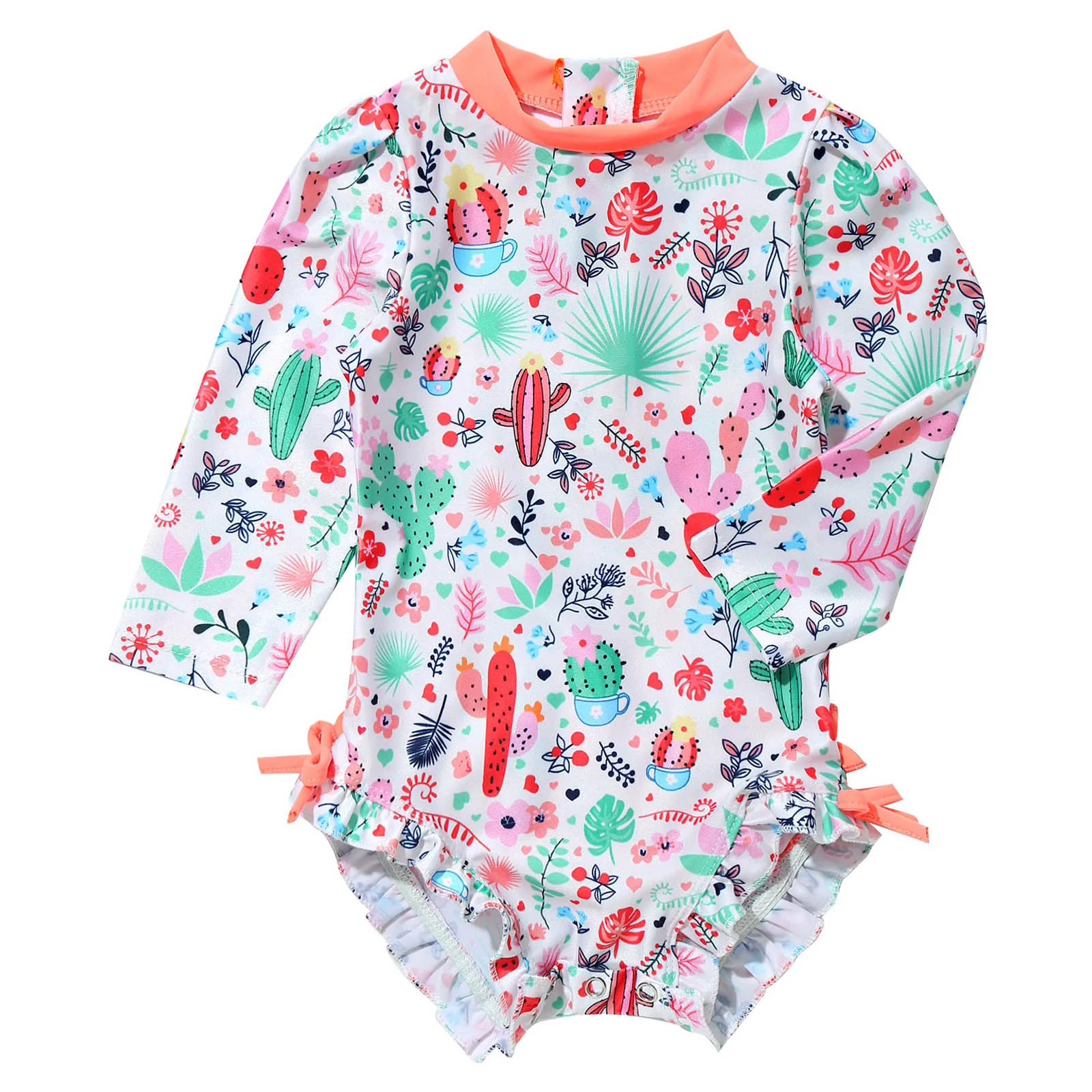 Infant Baby Girls One-piece Swimwear Long Sleeves Floral Printed with Ruffled Children Swimsuit Beach Bathing Suit Rash Guard
Infant Baby Girls One-piece Swimwear Long Sleeves Floral Printed with Ruffled Children Swimsuit Beach Bathing Suit Rash Guard