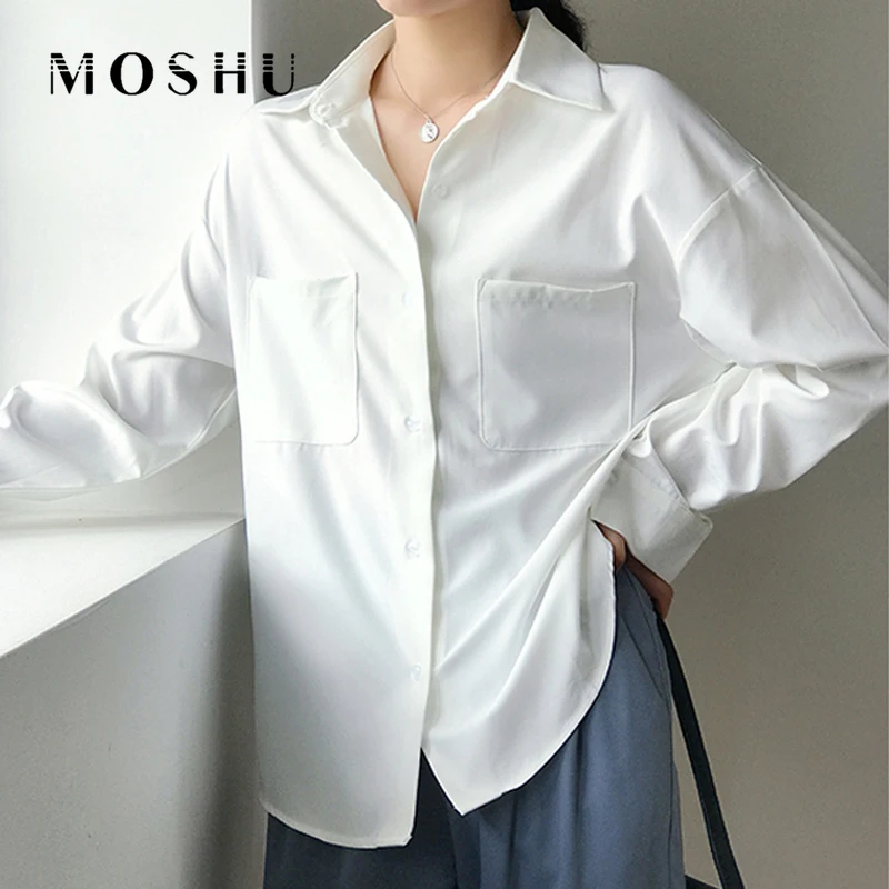 White Shirts for Women OL Style Blouse Tops Turn-down Collar Pockets Ladies Elegant Work Suits Female Spring Tops blusas femme
White Shirts for Women OL Style Blouse Tops Turn-down Collar Pockets Ladies Elegant Work Suits Female Spring Tops blusas femme