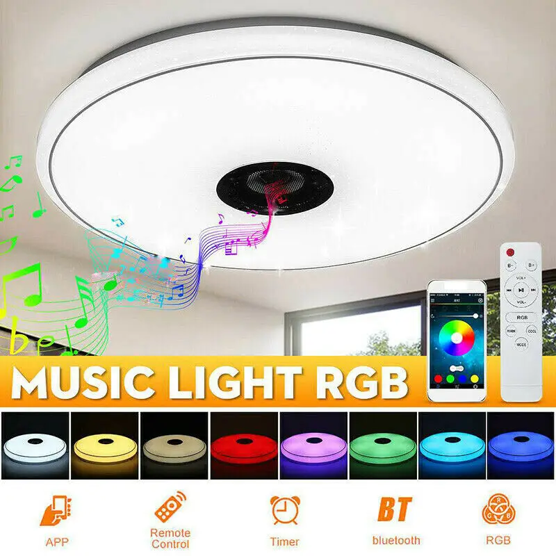 Yonntech 36W 108 LED RGB Music Ceiling Light Bluetooth Speaker Down Lamp w/Remote Control
Yonntech 36W 108 LED RGB Music Ceiling Light Bluetooth Speaker Down Lamp w/Remote Control