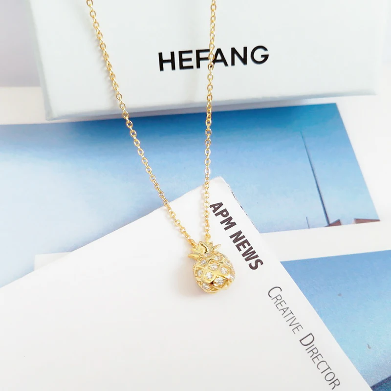 Pineapple Necklace 925 Sterling Silver micro inlaid zircon exquisite fashion personality high-end women's style
Pineapple Necklace 925 Sterling Silver micro inlaid zircon exquisite fashion personality high-end women's style