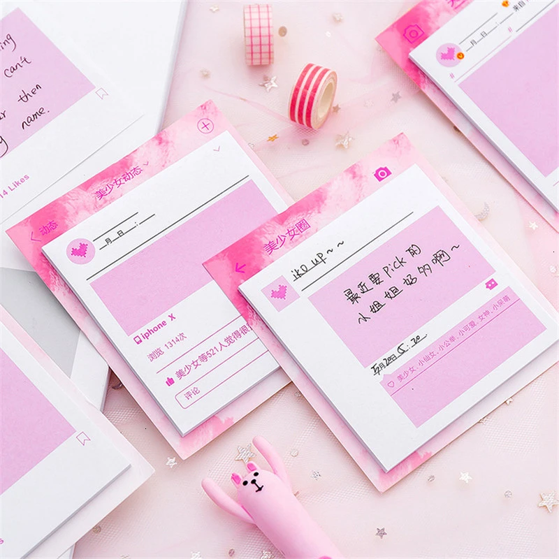Creative Pink Kawaii Memo Pad Cute Decoration Planner Sticky Notes Adhesive Stationary Notepad School Office Supplies 02182
Creative Pink Kawaii Memo Pad Cute Decoration Planner Sticky Notes Adhesive Stationary Notepad School Office Supplies 02182