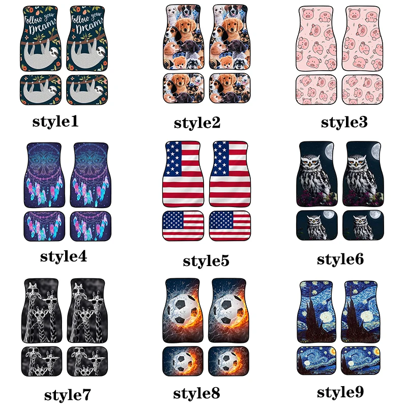 Aimaao Retro American Flag Design Carpet Car Floor Mats For Auto Van Truck SUV-4 Pieces Front & Rear Full Set With Rubber
Aimaao Retro American Flag Design Carpet Car Floor Mats For Auto Van Truck SUV-4 Pieces Front & Rear Full Set With Rubber