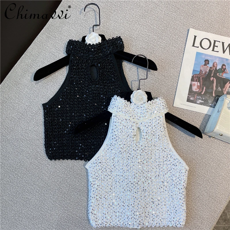 2021 Winter New Women's Western Retro French Sexy Pullover Tank Ladies Fashion Elegant Solid Off-the-Shoulder Sequined Vest Top
2021 Winter New Women's Western Retro French Sexy Pullover Tank Ladies Fashion Elegant Solid Off-the-Shoulder Sequined Vest Top