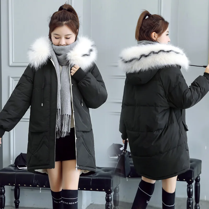 New Autumn Winter Parkas Women Plus size Cotton Padded Fur collar Hooded Coat Warm Long Outerwear Female Solid Casual Jackets 
New Autumn Winter Parkas Women Plus size Cotton Padded Fur collar Hooded Coat Warm Long Outerwear Female Solid Casual Jackets