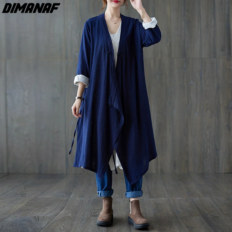 Женская винтажная куртка из хлопка и льна DIMANAF, свободная куртка с длинным рукавом и поясом, верхняя одежда большого размера для весны и осен...
Женская винтажная куртка из хлопка и льна DIMANAF, свободная куртка с длинным рукавом и поясом, верхняя одежда большого размера для весны и осен...