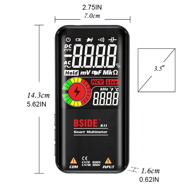 B-SIDE Digital Multimeter Upgraded EBTN LCD 3 Results Display 9999 Counts Auto Range Ohmmeter Cap Ohm Hz Diode multimeters
B-SIDE Digital Multimeter Upgraded EBTN LCD 3 Results Display 9999 Counts Auto Range Ohmmeter Cap Ohm Hz Diode multimeters
