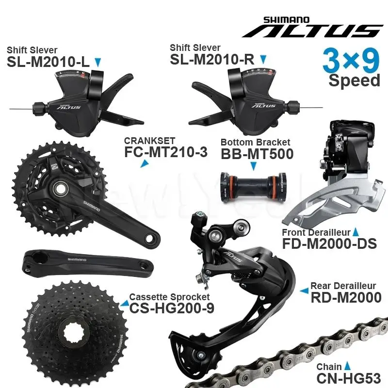 Набор компонентов shimano altus 3x9 В с цепью переключения передач M2010, передний/задний переключатель передач M2000, MT210, кассета кривошипников, звездочка BB, оригинал
Набор компонентов shimano altus 3x9 В с цепью переключения передач M2010, передний/задний переключатель передач M2000, MT210, кассета кривошипников, звездочка BB, оригинал