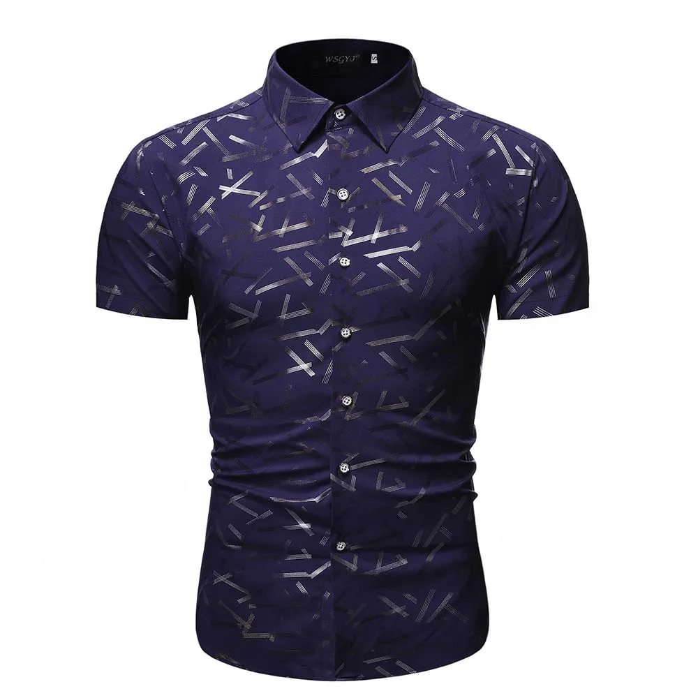Men's new summer vacation leisure fashion business personality slim stripe printed short sleeve shirt wedding European size XXL
Men's new summer vacation leisure fashion business personality slim stripe printed short sleeve shirt wedding European size XXL