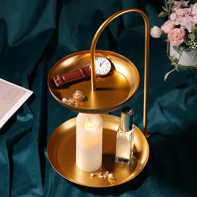 Gold Double-Layer Storage Tray Dressing Table Rack Makeup Jewelry Display Tray & Golden Metal Wire Pen Holder
Gold Double-Layer Storage Tray Dressing Table Rack Makeup Jewelry Display Tray & Golden Metal Wire Pen Holder