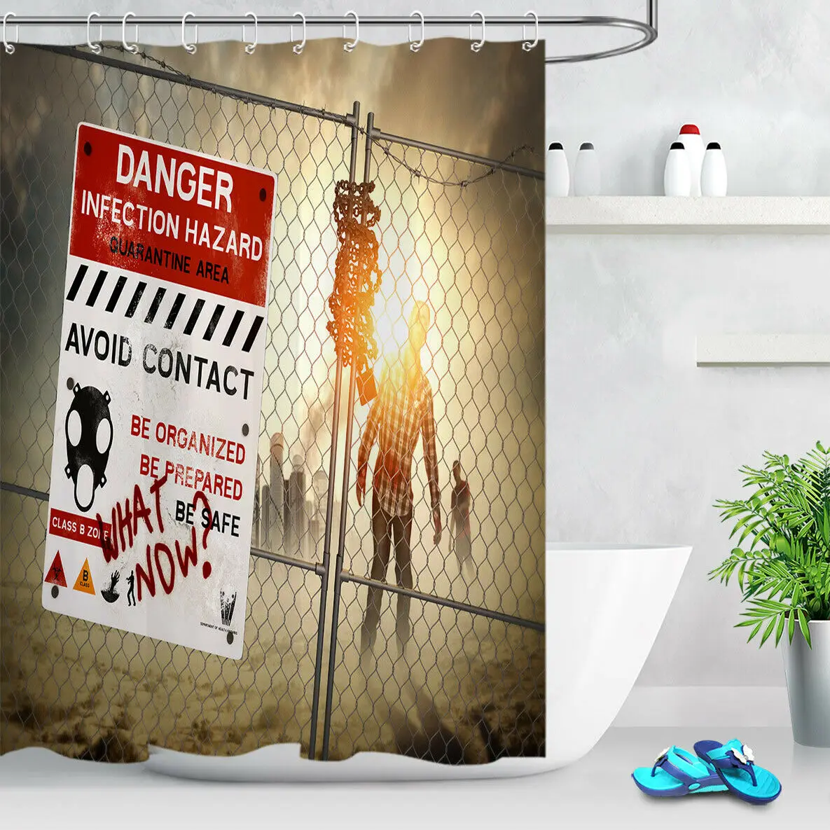 Halloween Zombie Aftermath Shower Curtain Set Waterproof Fabric Bathroom Hooks
Halloween Zombie Aftermath Shower Curtain Set Waterproof Fabric Bathroom Hooks