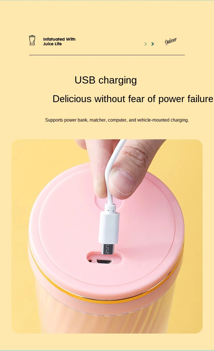 Juicer Portable Mini Household Juicer Cup Wireless USB Charging Fruit Juice Machine Small Juice Cup
Juicer Portable Mini Household Juicer Cup Wireless USB Charging Fruit Juice Machine Small Juice Cup