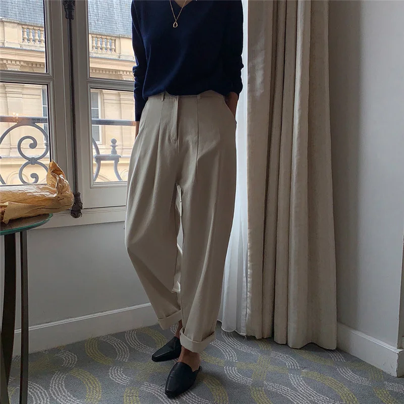 Street High Waist Khaki Pants Women Autumn Winter Cotton Ladies Office Trousers Zipper Pocket Solid Female Straight Pants 2020
Street High Waist Khaki Pants Women Autumn Winter Cotton Ladies Office Trousers Zipper Pocket Solid Female Straight Pants 2020